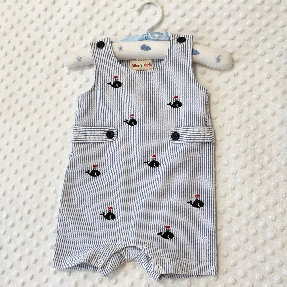 🐳⚓️🦀2pack Rompers, Navy Ocean theme, 3-6M